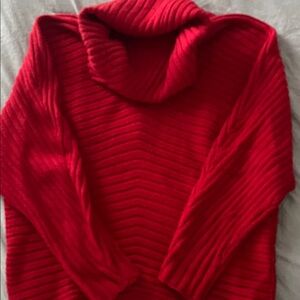 Chelsea & Theodore Vibrant Red Cowl Neck Sweater